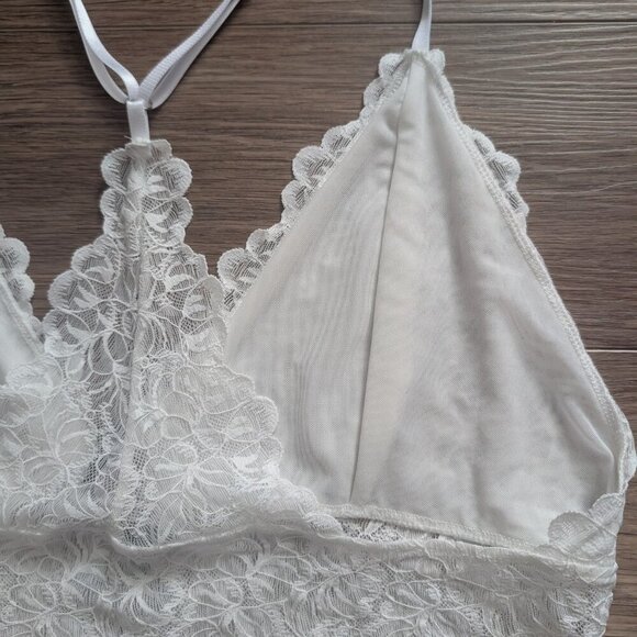 ALLSAINTS | Erity Lace Bodysuit In Chalk White - Picture 9 of 14